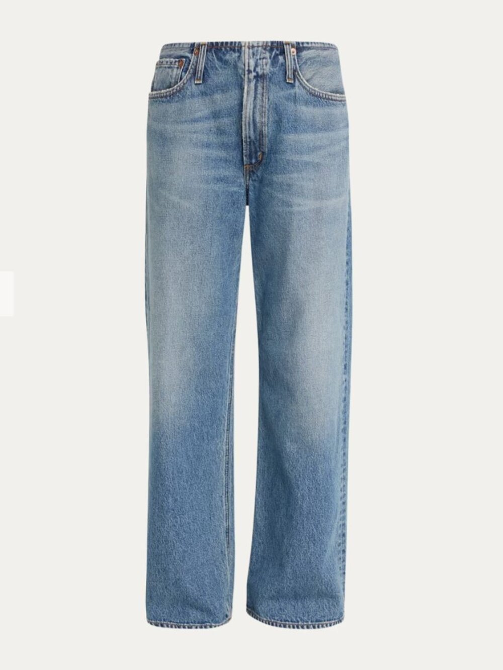 AGOLDE Lex Low-Rise Wide-Leg Jeans in faded medium-wash denim